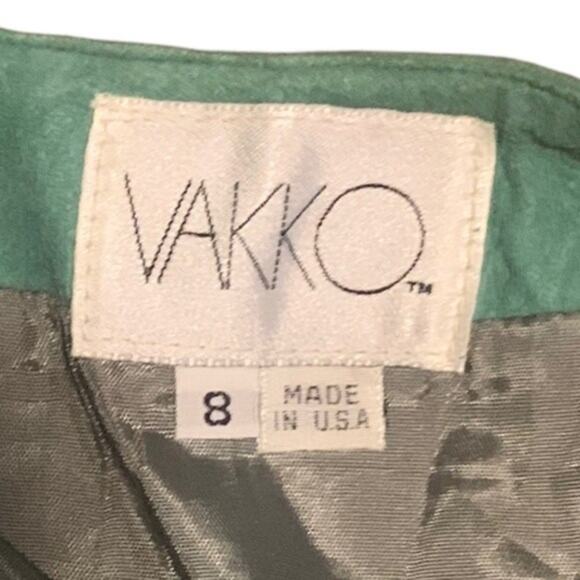 Vintage Vakko Suede Leather Wrap Midi Skirt Green Size 8 - Picture 5 of 9